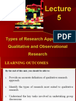 Types of Research Approaches: Qualitative and Observational Research
