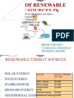 Status of Renewable Energy Sources in India
