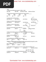 CBSE Class 6 Mathematics Decimals Worksheet