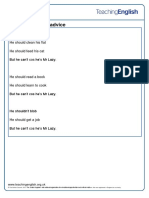 Teaching Kids MR Lazy Giving Advice Chant PDF