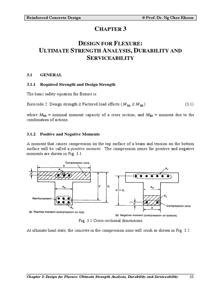 Rc Chapter03 2016 Pdf Bending Beam Structure