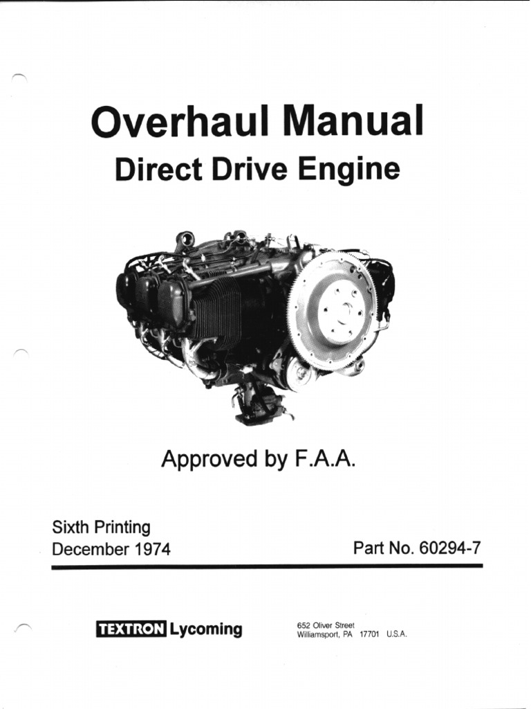 Direct Drive Engine Overhaul Manual 60294713 PDF Turbocharger Carburetor
