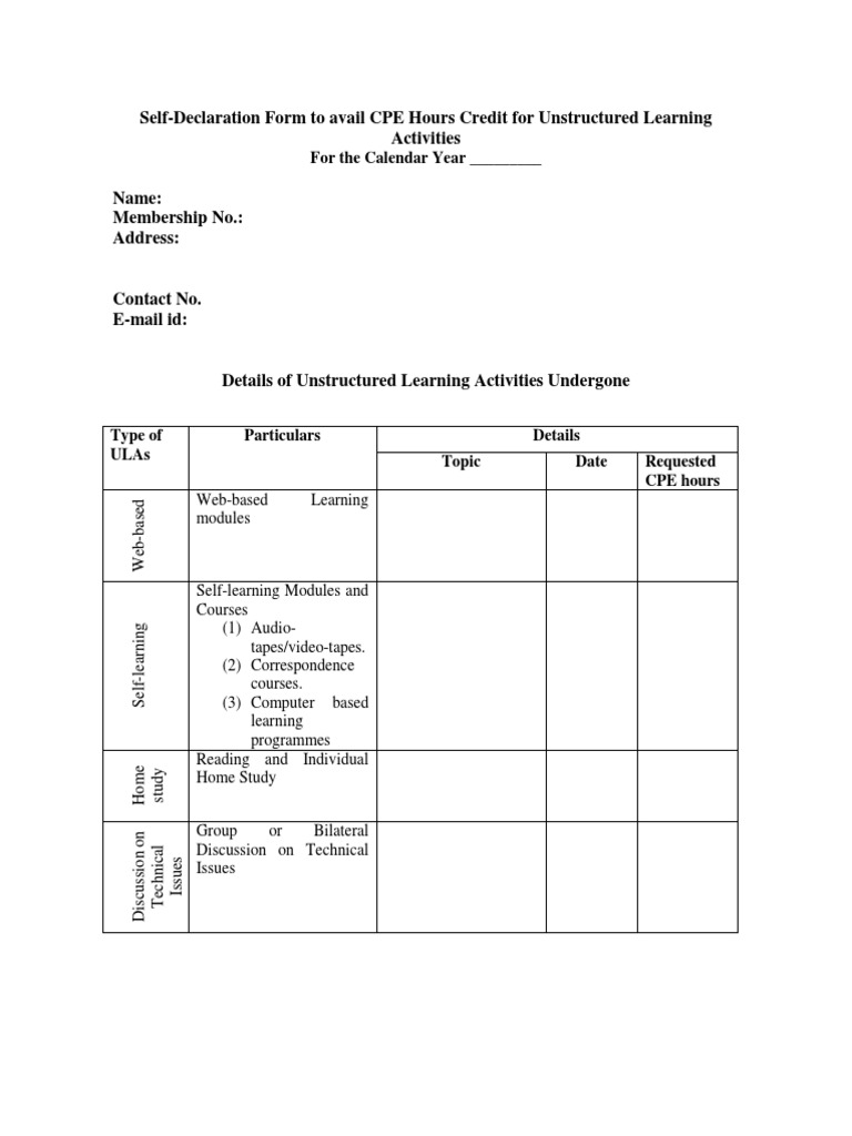 CPE Hours Format PDF Computing Business