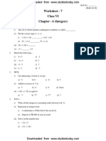 CBSE Class 6 Mathematics Decimals Worksheet