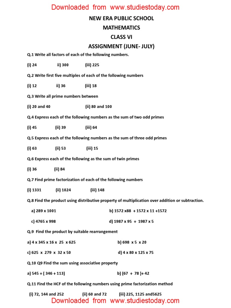 Worksheet On Playing With Numbers Class 6