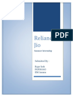 Reliance Jio: Submitted By: Rajat Seth PGPJ01043 IIM Jammu