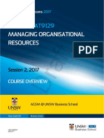 MBAX9129 Managing Organisational Resources S22017