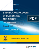 MBAXGBAT 9113 Strategic Mngt of Business and Technology S22017