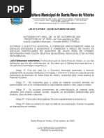 LEI N°2673 de 2003 - Recipiente Coleta Seletiva