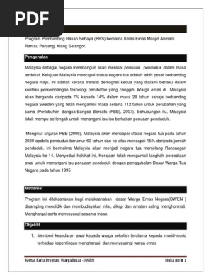 Dwen 2018 Kertas Kerja Warga Emas Pdf