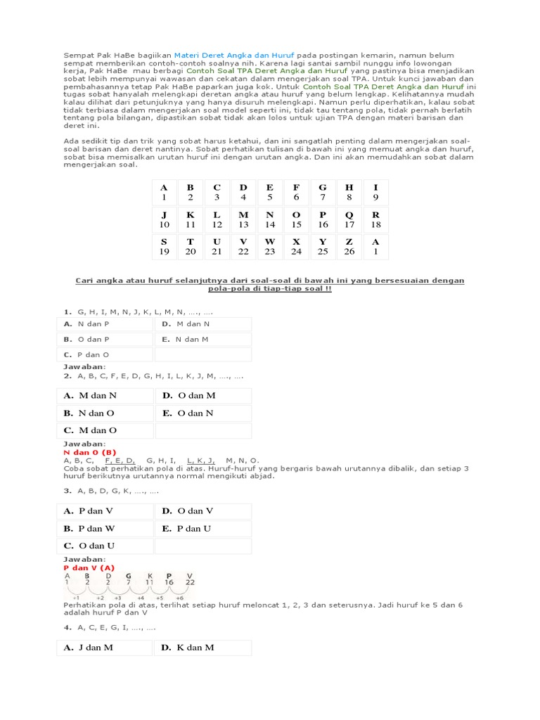 Contoh Soal Tpa Undip