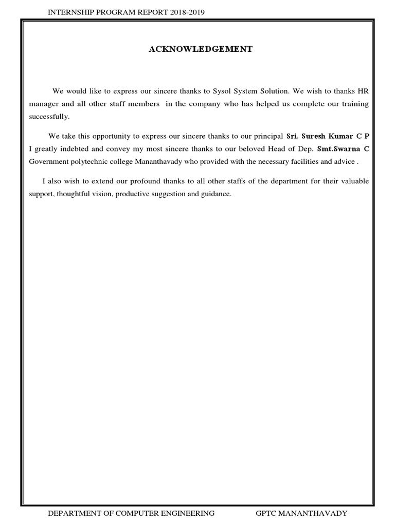 Computer Engineering Internship Report 2018-2019 | PDF