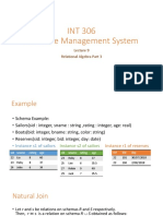 INT 306 Database Management System: Relational Algebra Part 3