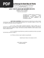 LEI N°3621 de 2010 - Políticas Públicas Meio Ambiente