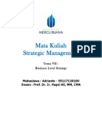 7, SM, Adrianto, Hapzi Ali, Business Level Strategy, Universtitas Mercu Buana, 2018