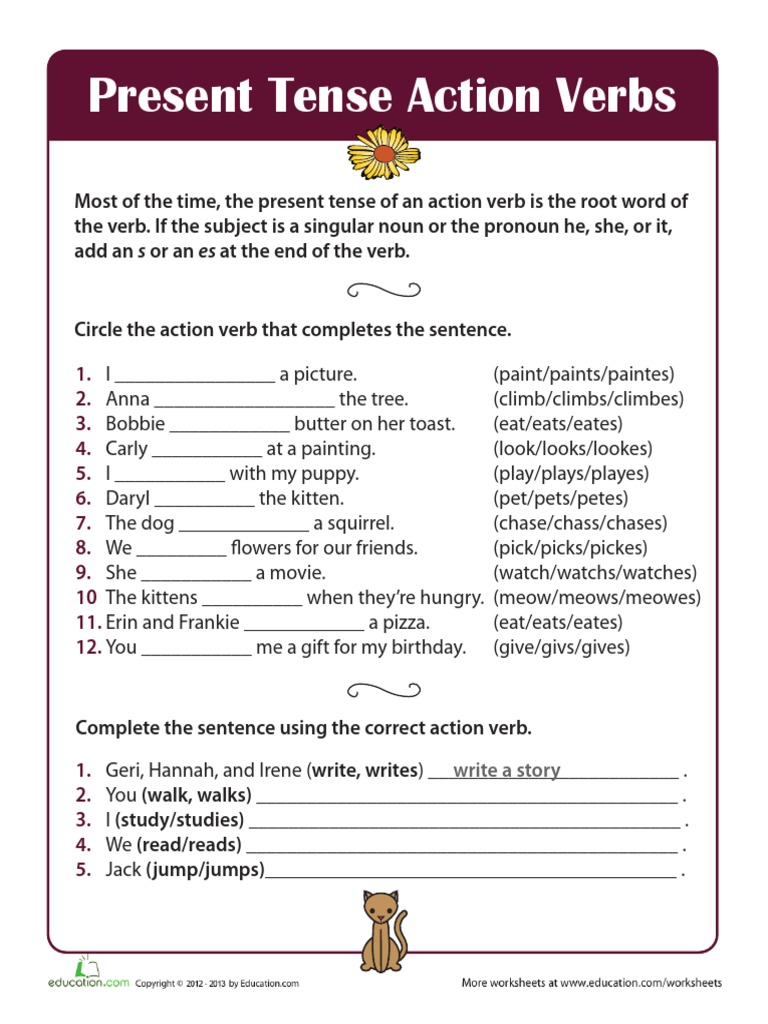 great grammar present tense action pdf