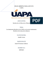 Tarea 9-Los Fundamentos Filosóficos de La UAPA y en La Otra Los Fundamentos Filosóficos de La Educación A Distancia