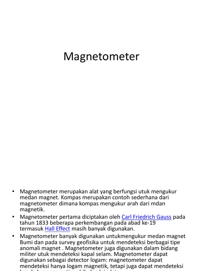 Jenis dan Fungsi Magnetometer | PDF
