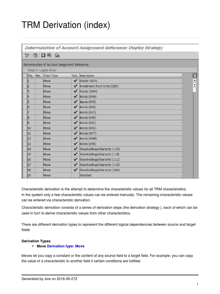 Derivation Rule Sap PDF Supply Chain Management Derivative (Finance)