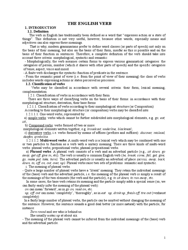 The English Verb | PDF | Verb | Perfect (Grammar)