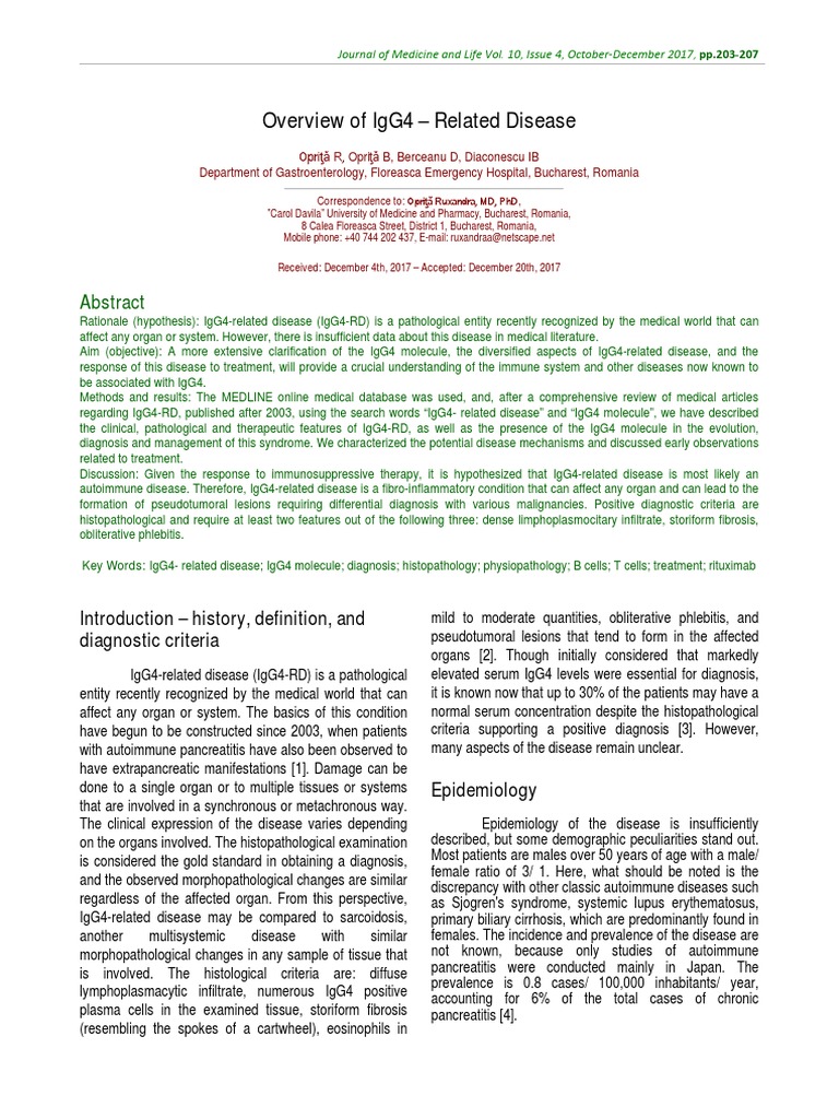 Overview of Igg4 - Related Disease: Introduction - History, Definition ...