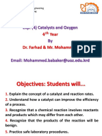 Catalysts and Oxygen Experiment