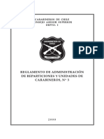 Reglamento 03 de Administración de Reparticiones y Unidades de Carabineros de Chile PDF