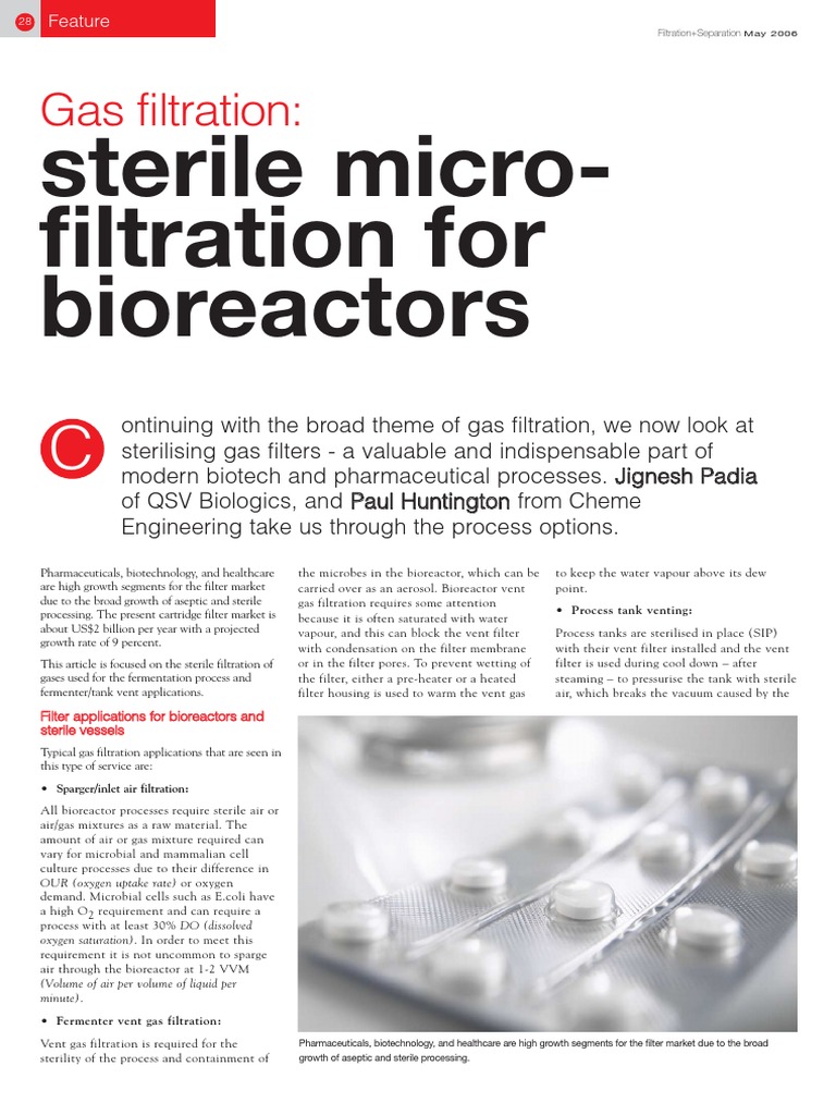 Sterile Micro-Filtration For Bioreactors | PDF | Sterilization ...