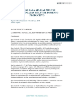 Tributar-normas Para Aplicar Multas Contempladas en Ley de Fomento Productivo