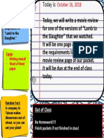 Goal:: Out of Class: No Homework!!!! Finish Packets If Not Finished in Class!