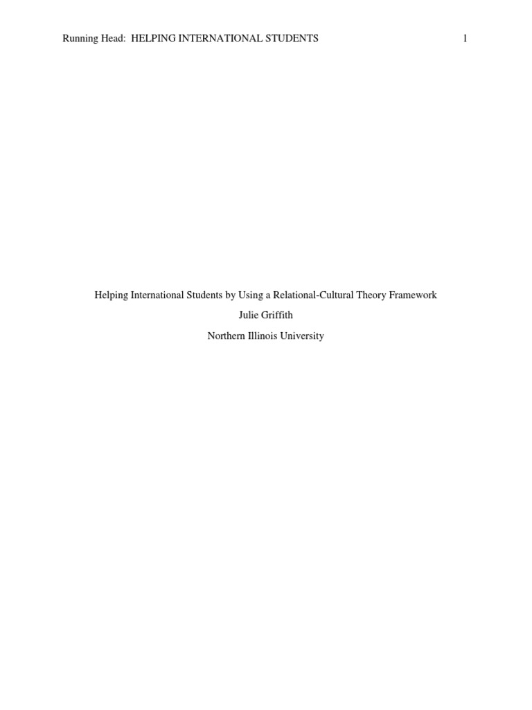 Helping International Students With A Relational Cultural Theory ...