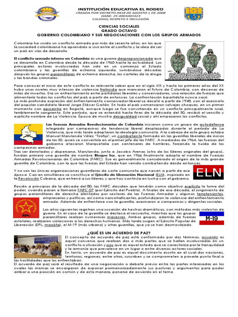 Conflicto Armado en Colombia: Historia y Paz | PDF | Guerra de ...