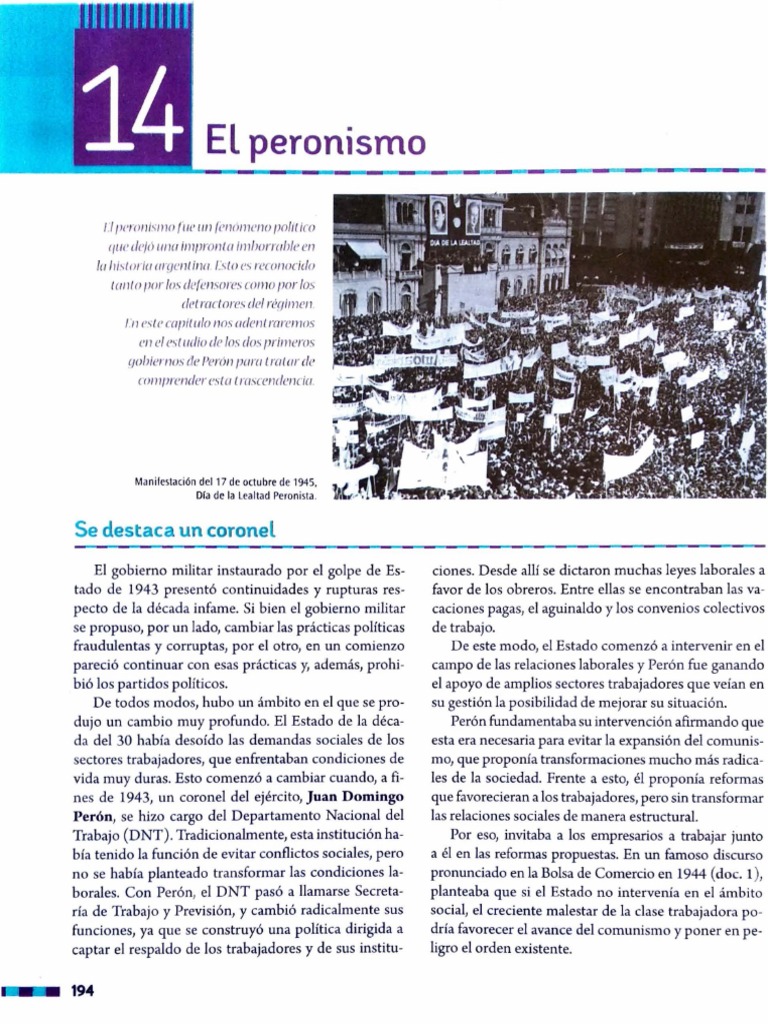 El impacto del peronismo en Argentina | PDF | Gobierno | Agitación