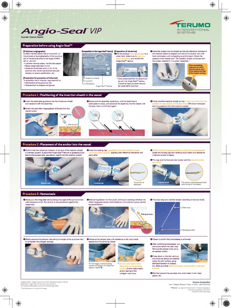 Angio Seal VIP VI PDF Angiography Medical Procedures