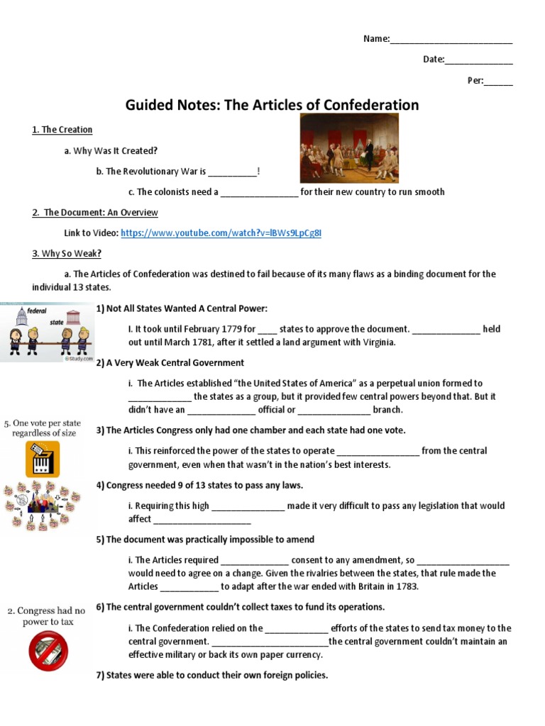 Articles of Confederation Notes | PDF | Alexander Hamilton | The United ...