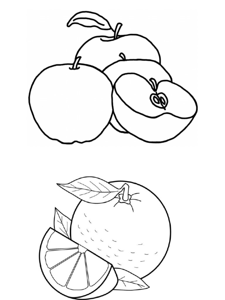 Gambar Buah Oren Hitam Putih
