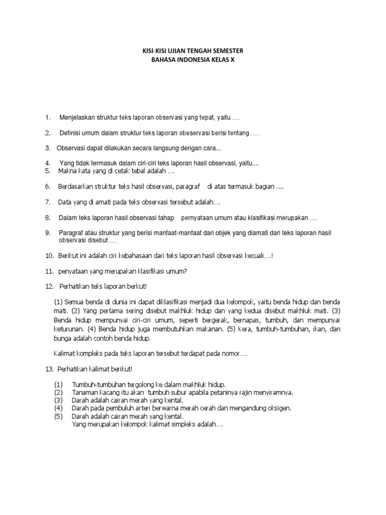 Ciri Ciri Teks Laporan Hasil Observasi Kecuali Seputar Laporan