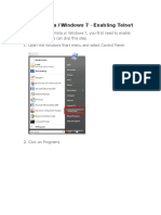 Windows 7 - Enabling Telnet