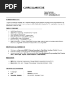 SAP ABAP Developer Resume Format