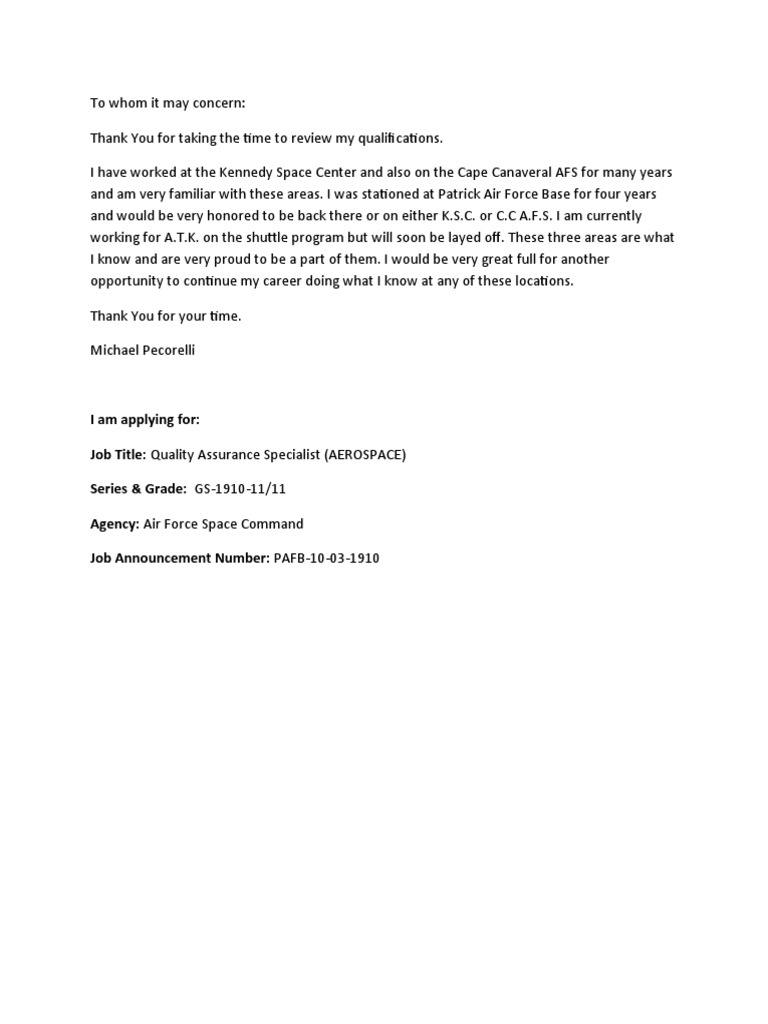 P.A.F.B. Letter | PDF