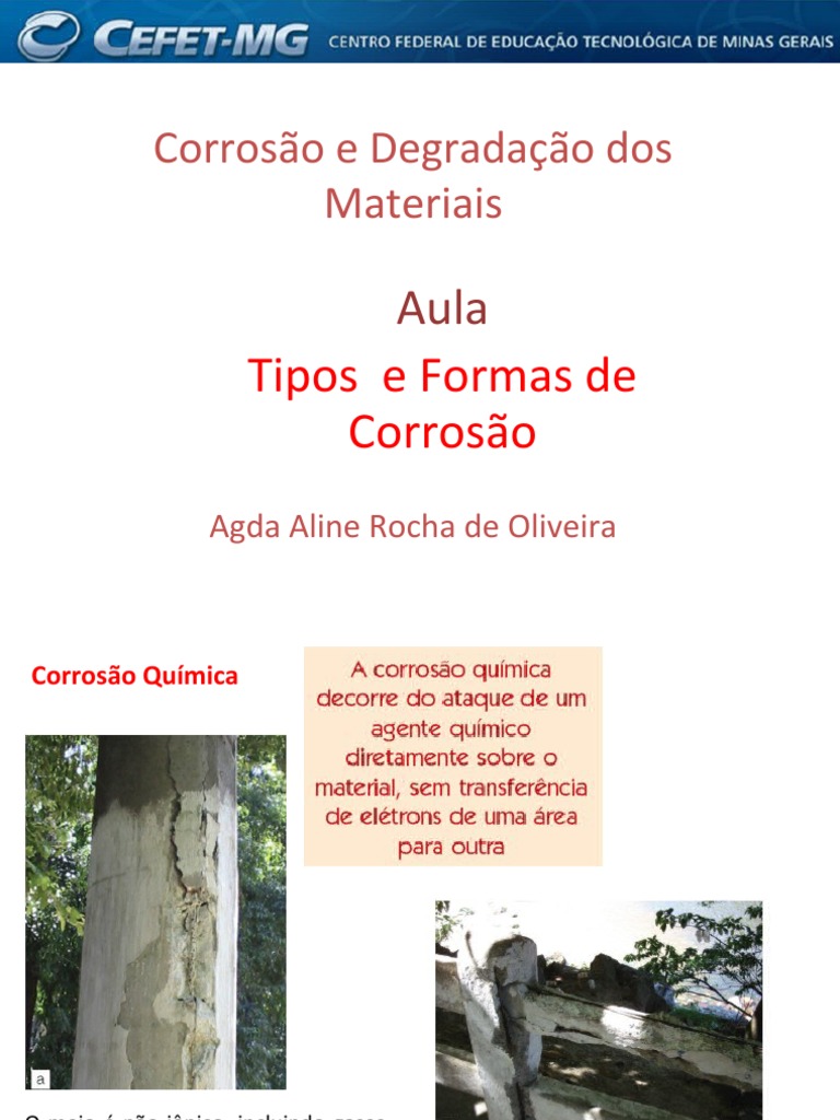 Tipos e Formas de Corrosão Metálica | PDF | Corrosão | Química
