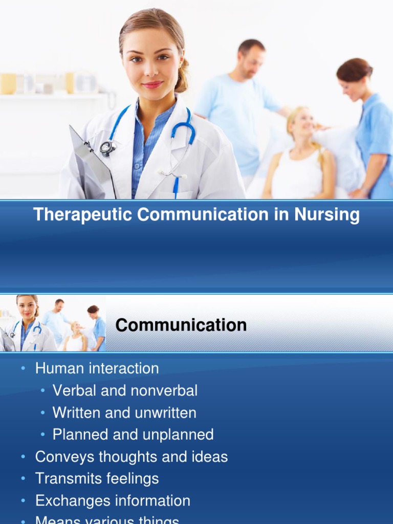 Therapeutic Communication in Nursing | PDF | Career & Growth | Self ...