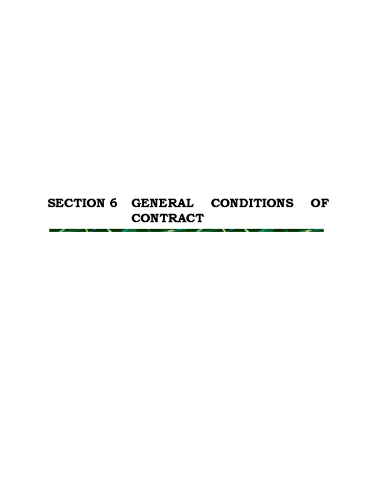 General Condition Of Contract