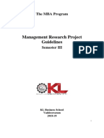 Management Research Project Guidelines Semester III KLBS - Final
