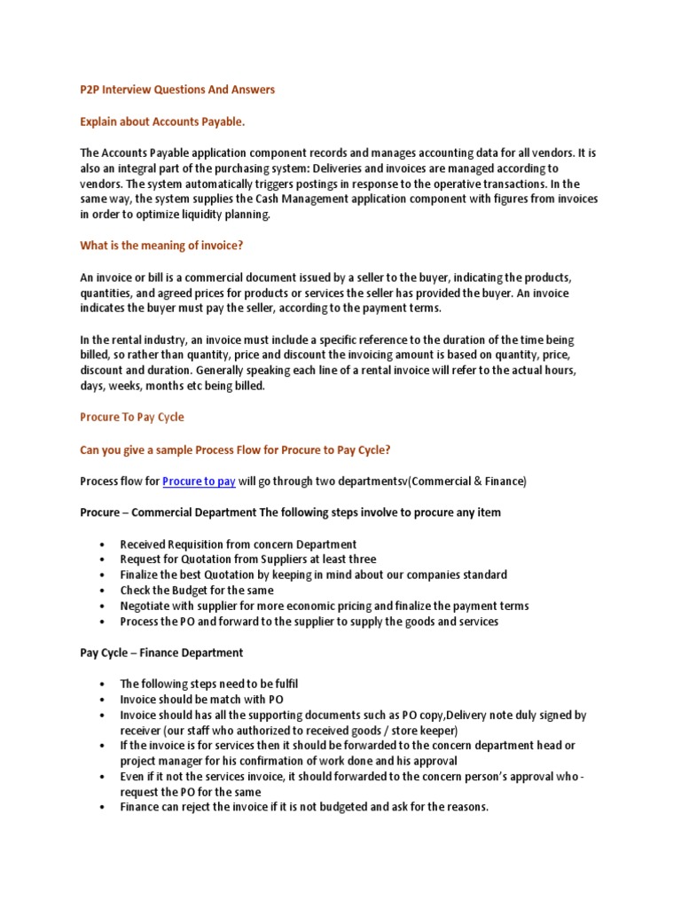 P2P Process Overview and Key Concepts | PDF | Accounts Payable | Invoice
