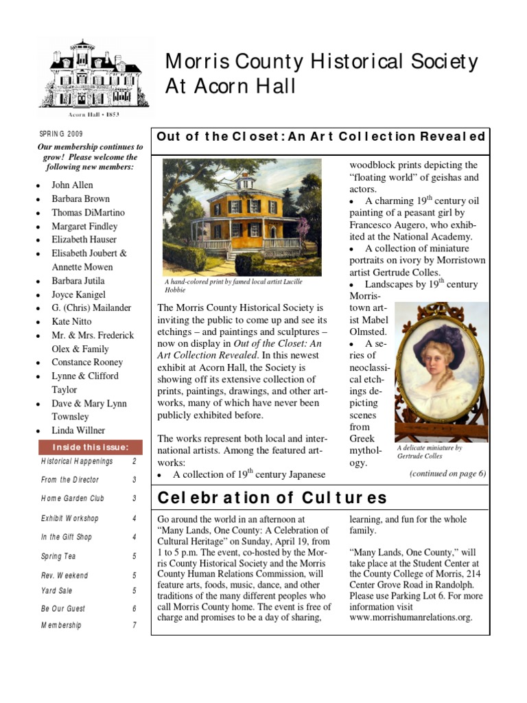 Morris County Art Exhibit Unveiled | PDF