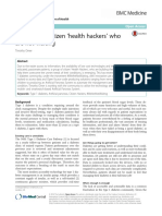 Empowered Citizen Health Hackers' Who Are Not Waiting: Commentary Open Access