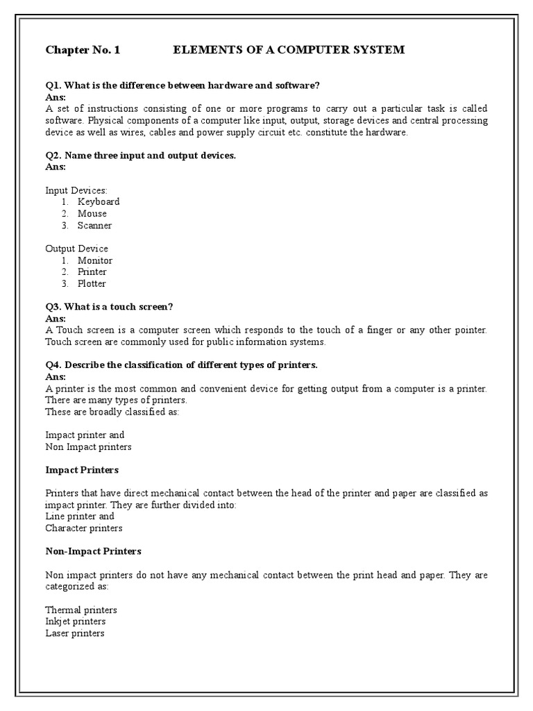 Elements of A Computer System: Chapter No. 1 | PDF | Html Element ...
