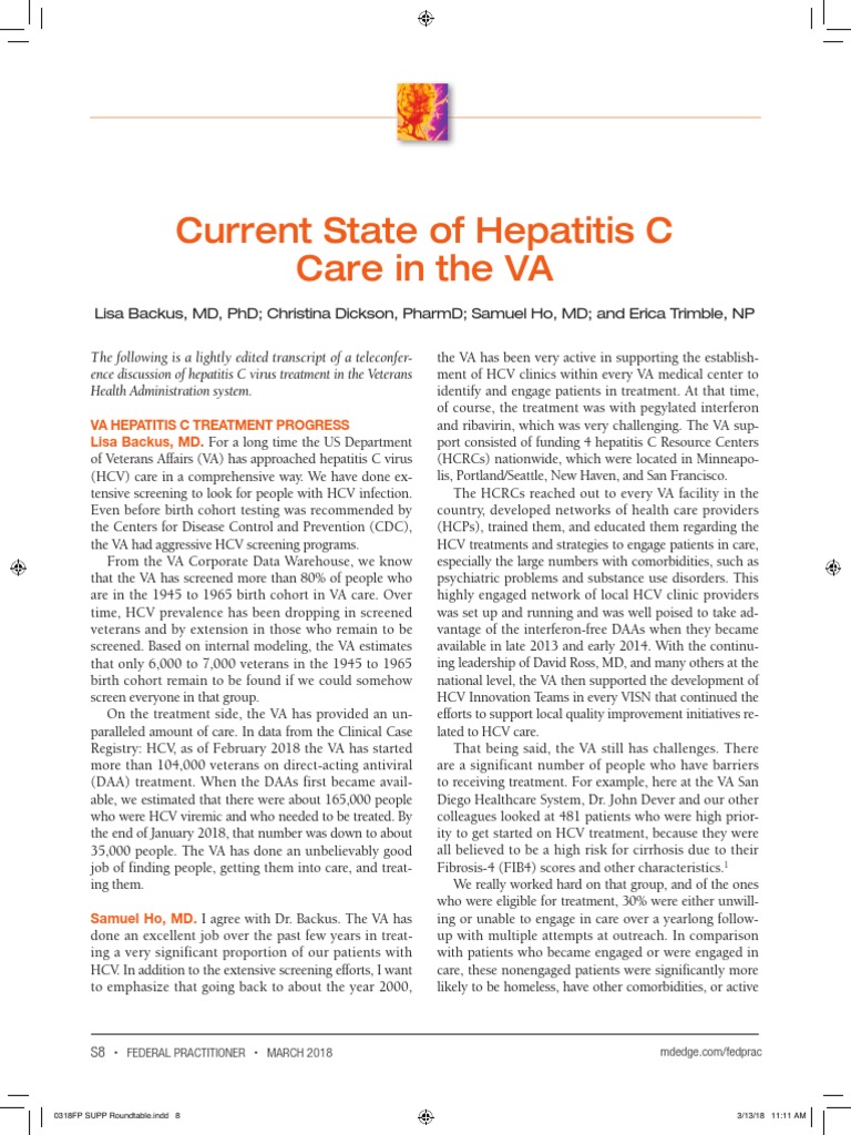 Current State of Hepatitis C Care in The VA | PDF | Veterans Health ...