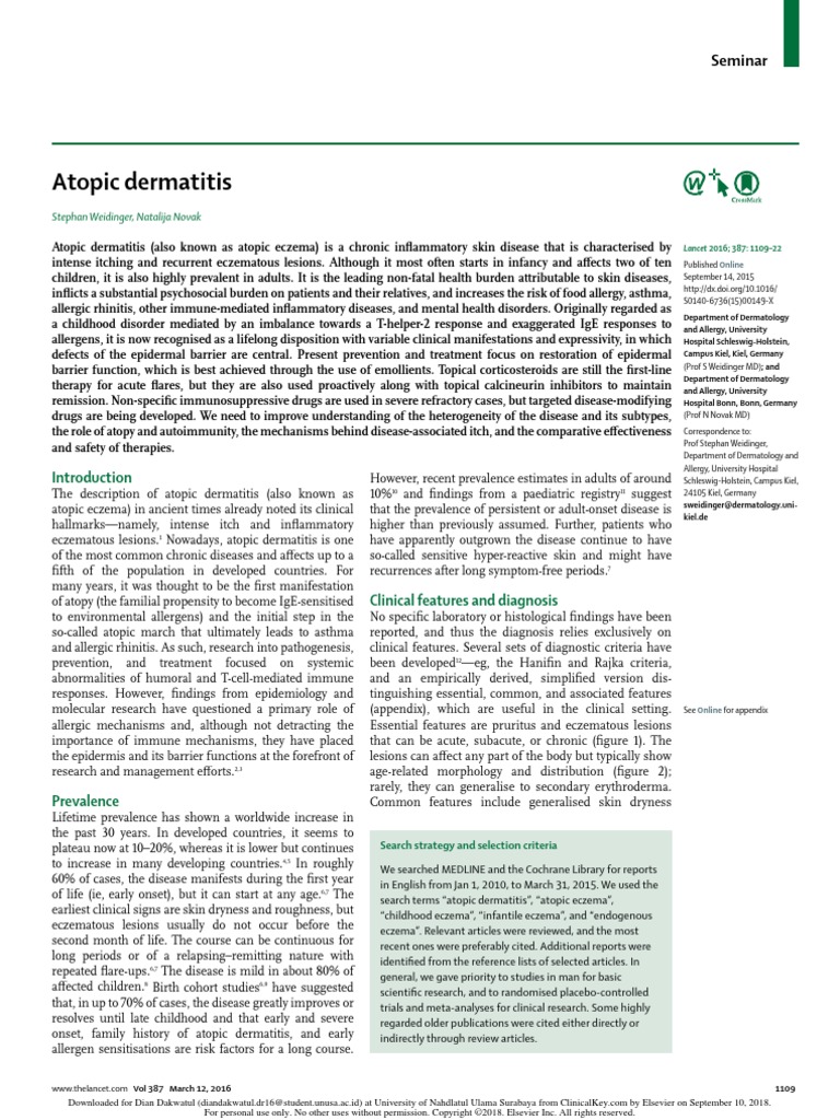 Atopic Dermatitis | PDF | Dermatitis | Allergy